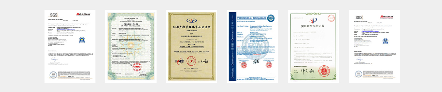 line laser level and other product-related honor certificates
